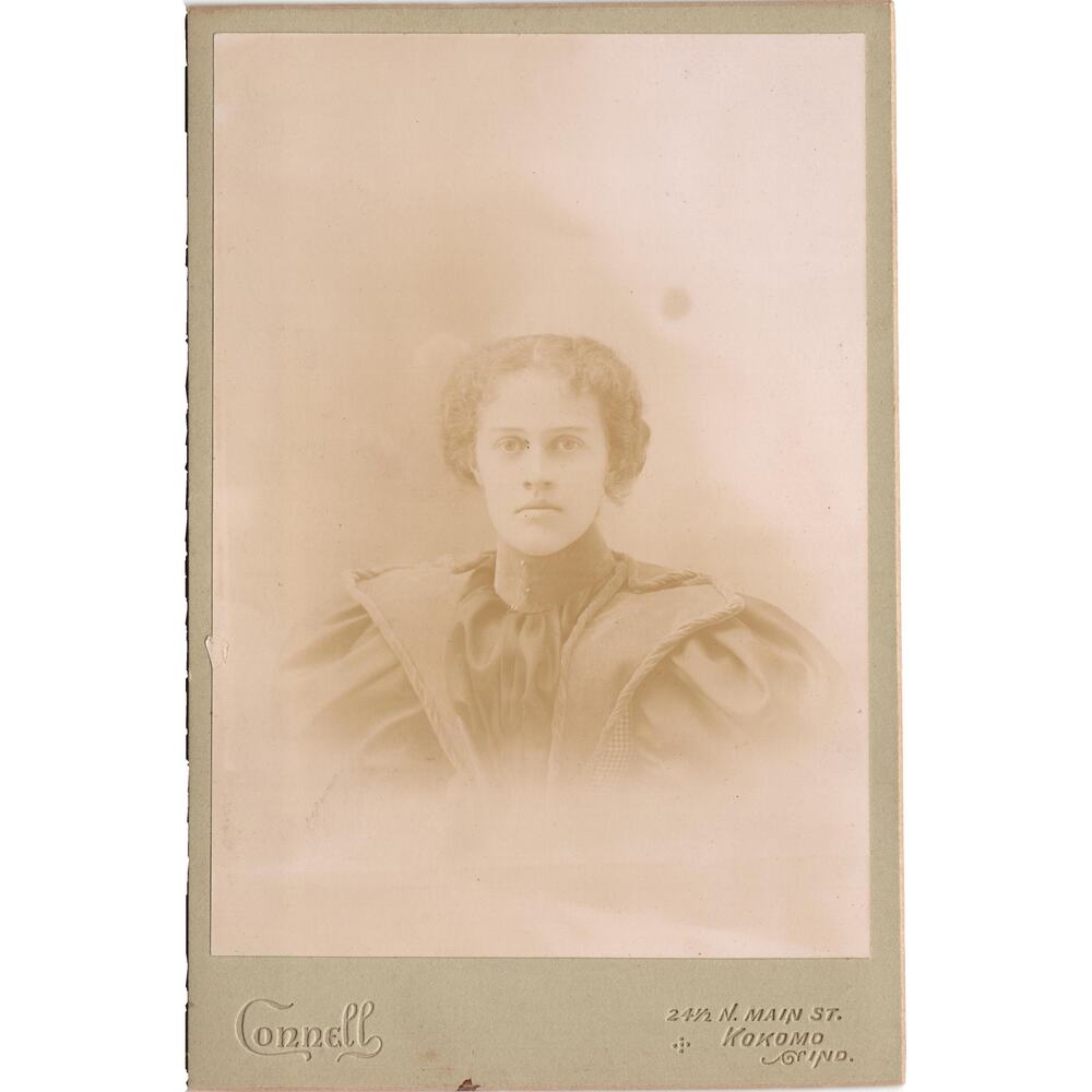 Antique 1800s Cabinet Card‎ Photo Victorian Woman Connell Kokomo Indiana
